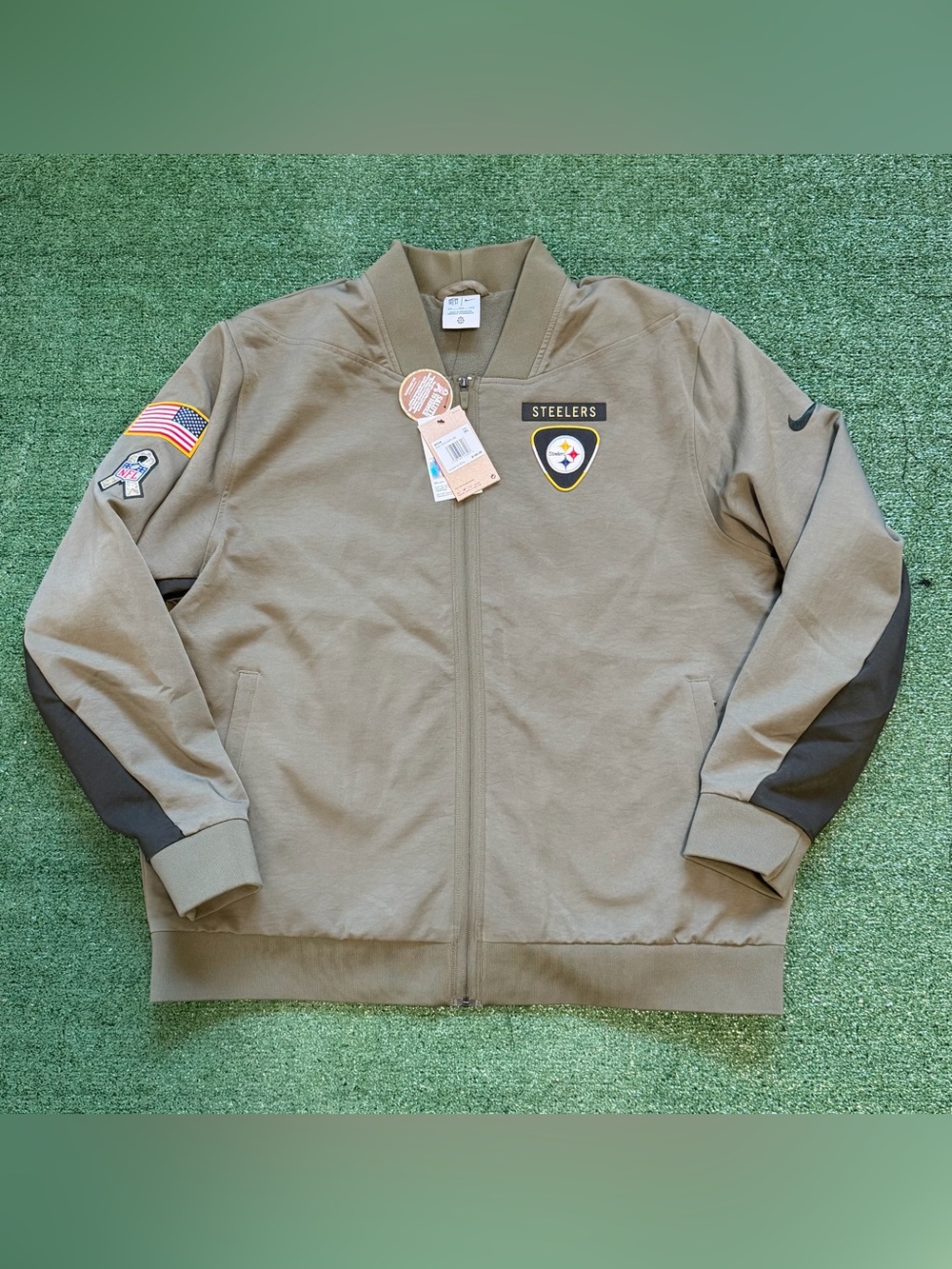 Pittsburgh Steelers Nike NFL Salute to Service Full Zip Bomber Jacket Mens 3XL